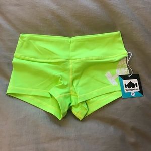 NWT Neon Green WODBottom shorts xs